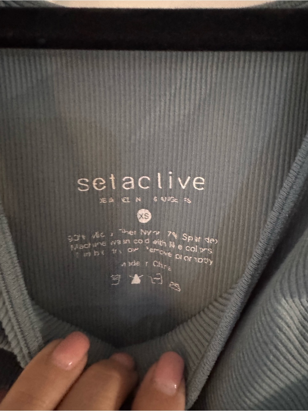 SET Active Ribbed Scoop Neck Bralette in Slate Gray - Picture 3 of 3